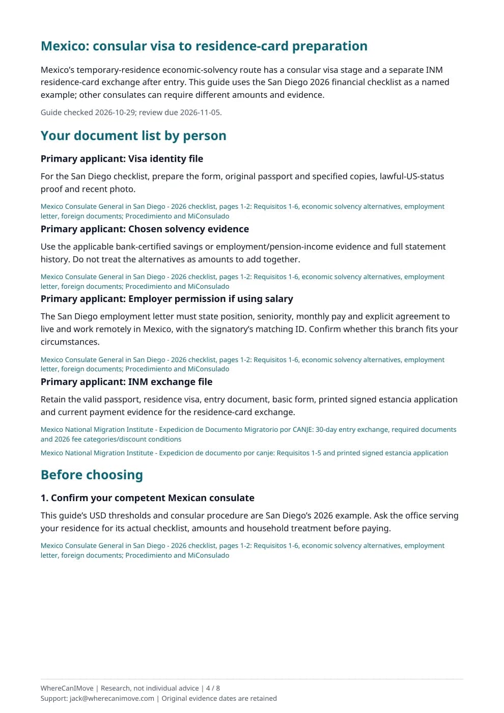 Illustrative Mexico: consular visa to residence-card preparation PDF, page 4