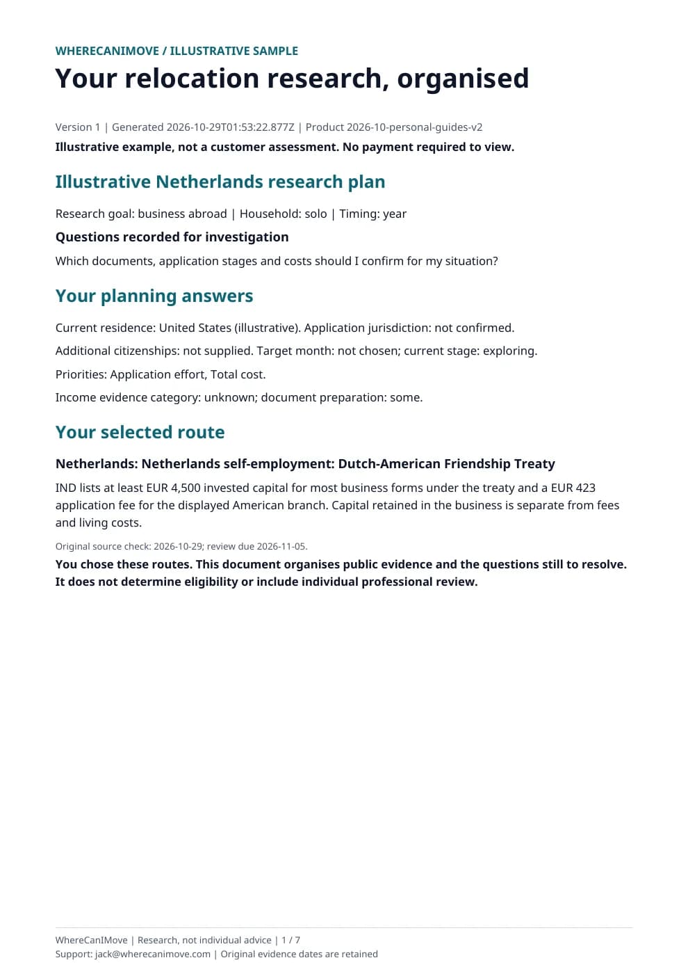 Illustrative Netherlands: US treaty self-employment preparation PDF, page 1
