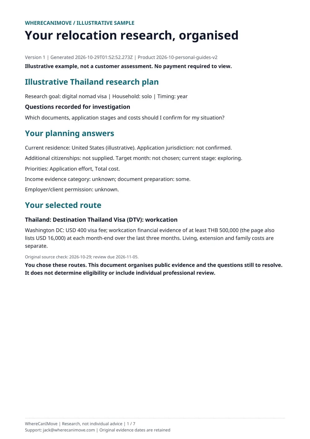 Illustrative Thailand: DTV workcation and household preparation PDF, page 1